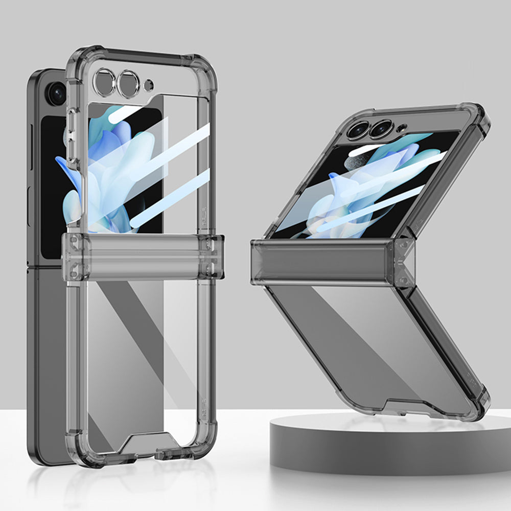 GKK pro Samsung Galaxy Z Flip5 5G pouzdro na telefon Vyztužené rohy TPU kryt s fólií z tvrzeného skla GKK pro Samsung Galaxy Z Flip5 5G pouzdro na telefon Vyztužené rohy TPU kryt s fólií z tvrzeného skla